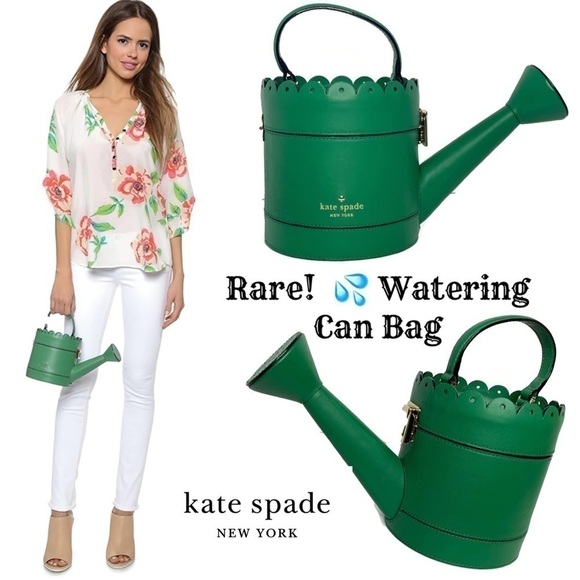 kate spade Handbags - Kate Spade Rare Watering Can Green Flower Pot Bag